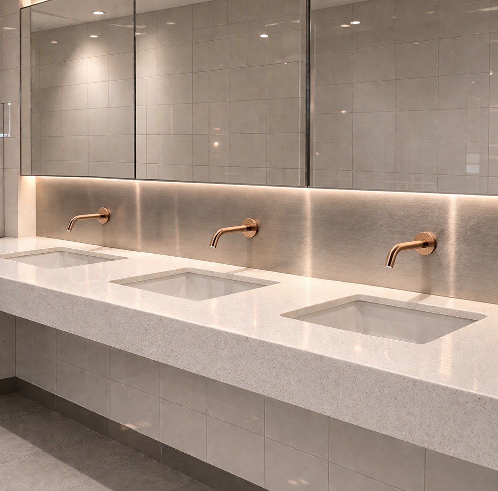 Vandal Resistant Touchless Faucet - Hero Background
